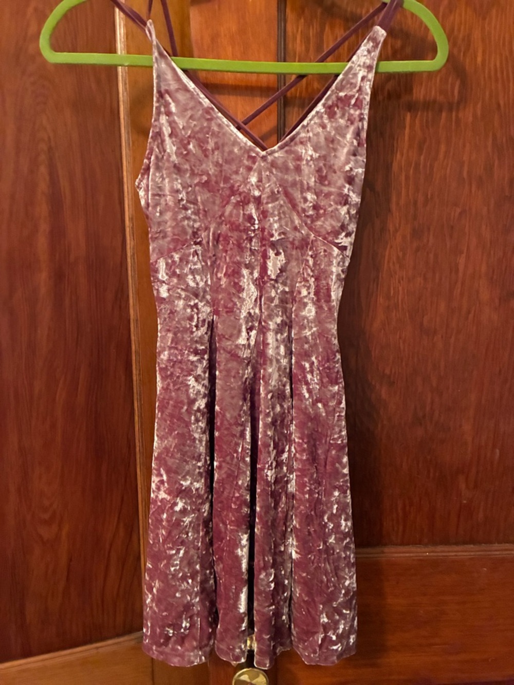 American Eagle Outfitters Crushed Velvet Mini Dress in Mauve Pink